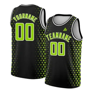 Custom basketball uniform set with jersey and shorts, featuring player name, number, and team logo design.