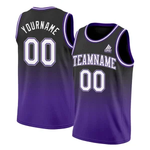Custom basketball jerseys with shorts and full kit, featuring team logos, numbers, and breathable fabric design.