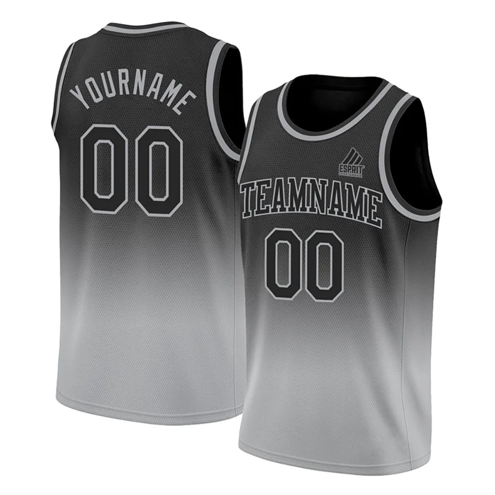Custom Basketball Jerseys | Manufacturer & Supplier – Esprit Sportswear Custom basketball jersey with team logo, number, and name – breathable polyester fabric with sublimation printing.