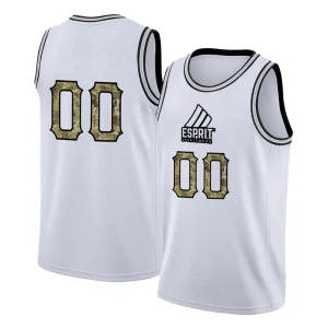 Custom basketball jersey with team logo, number, and name – breathable polyester fabric with sublimation printing.