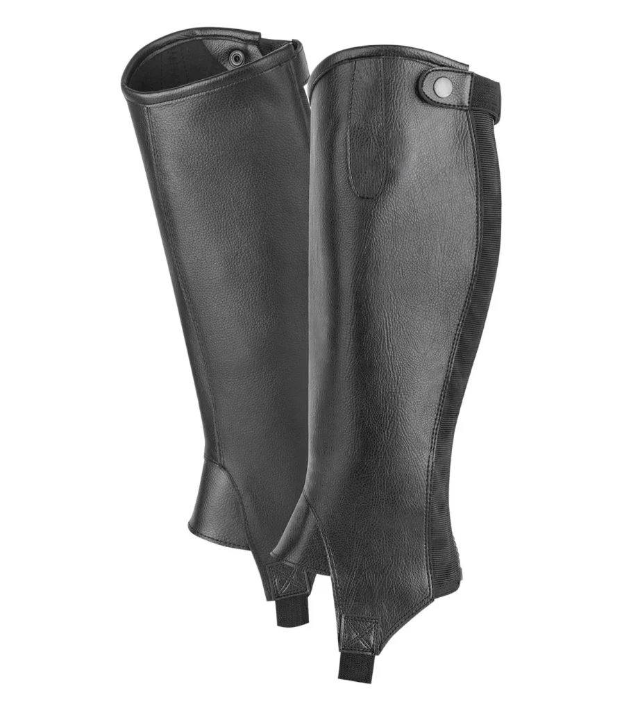 Short Leather Chaps – Genuine Leather Riding Gear for Motorcycles & Equestrian