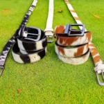 Premium Hair-On Leather Belt with Genuine Cowhide and Custom Logo Buckle