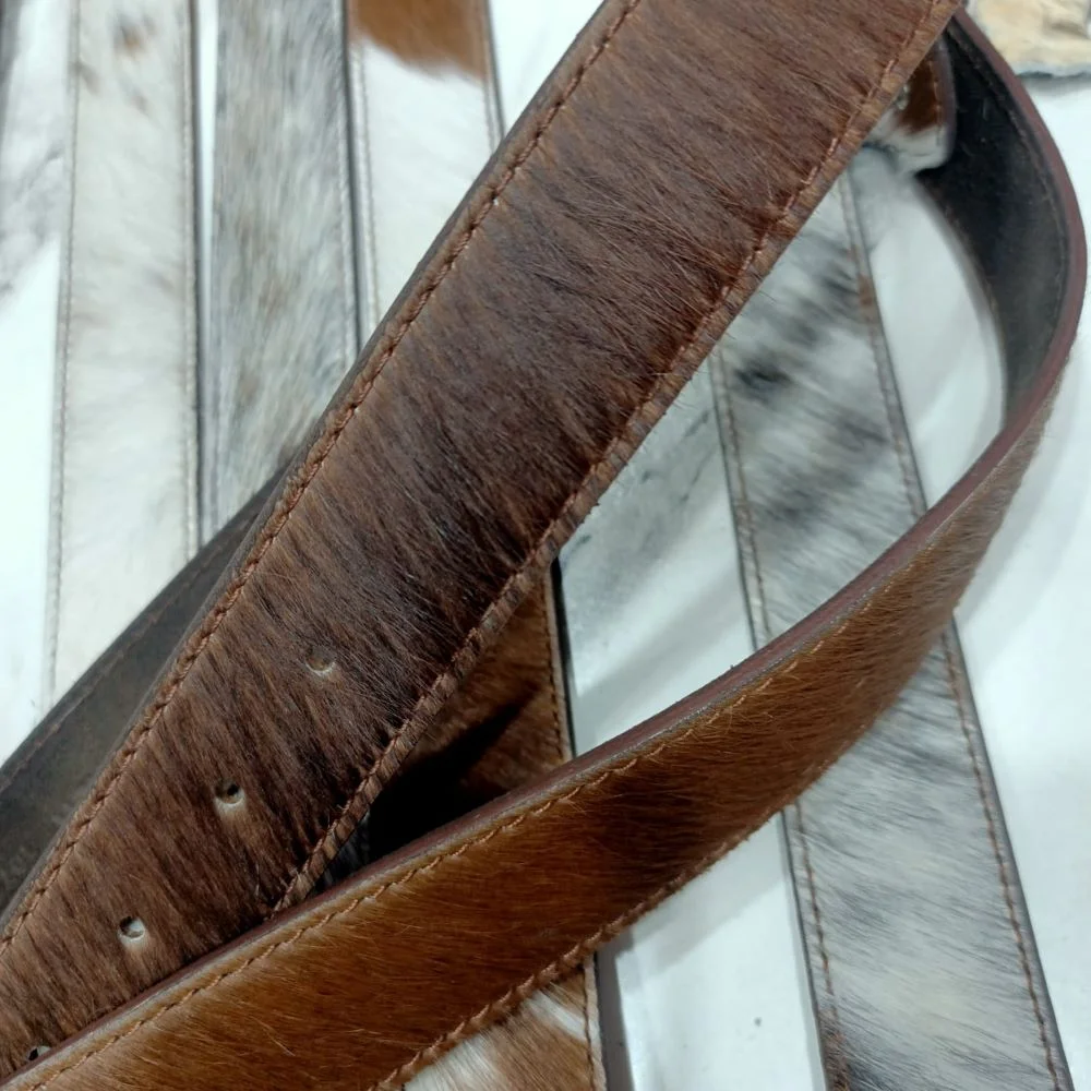 Hair-On orange color Leather Belt – Premium Cowhide, Custom Branding Stylish Hair-On orange color Leather Belt crafted from genuine cowhide with custom logo options.